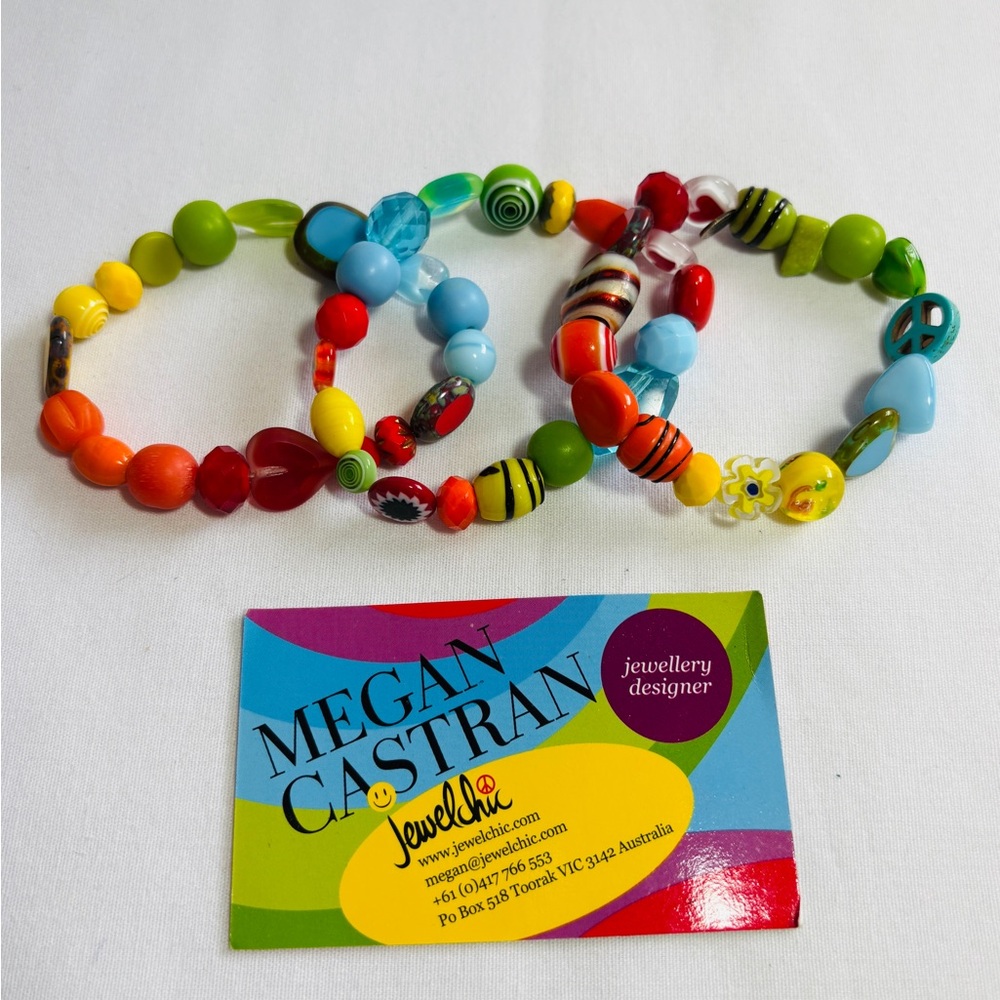 Chunky Beaded Bracelet Set by Jewelchic - Picture 2 of 2